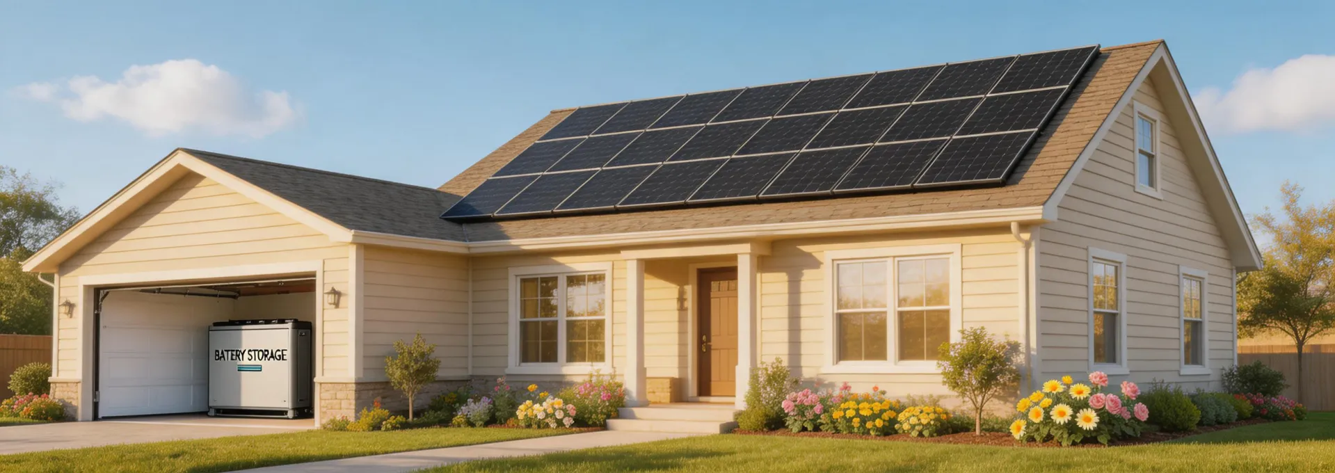 Solar home with garden and battery storage